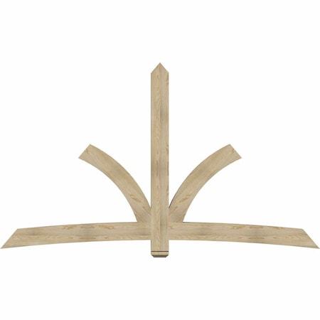 Ekena Millwork Davenport Rough Sawn Timber Gable Bracket, Douglas Fir, 108"W x 63"H x 4"D x 6"F, 14/12 Pitch GBW108X63X0406DAV00RDF